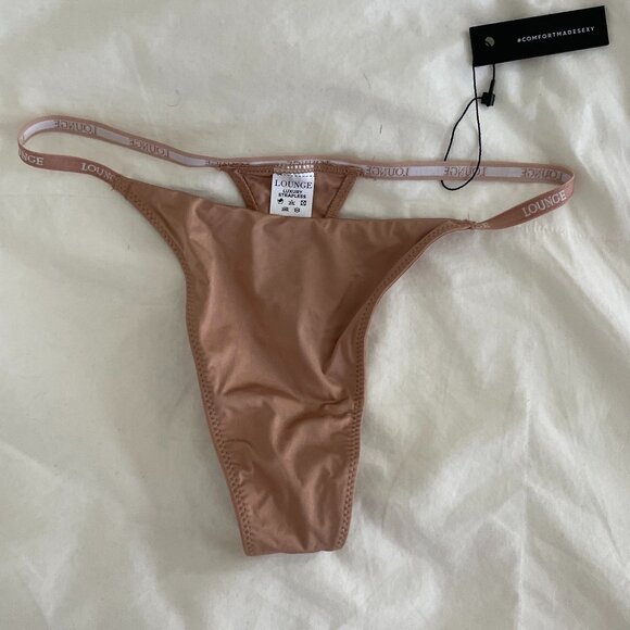 Lounge Thong in Beige Size Small New With Tags - Picture 1 of 2